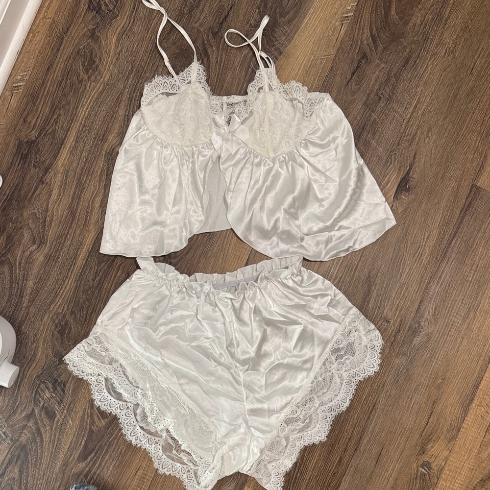 Bridal White Satin Pajama Set